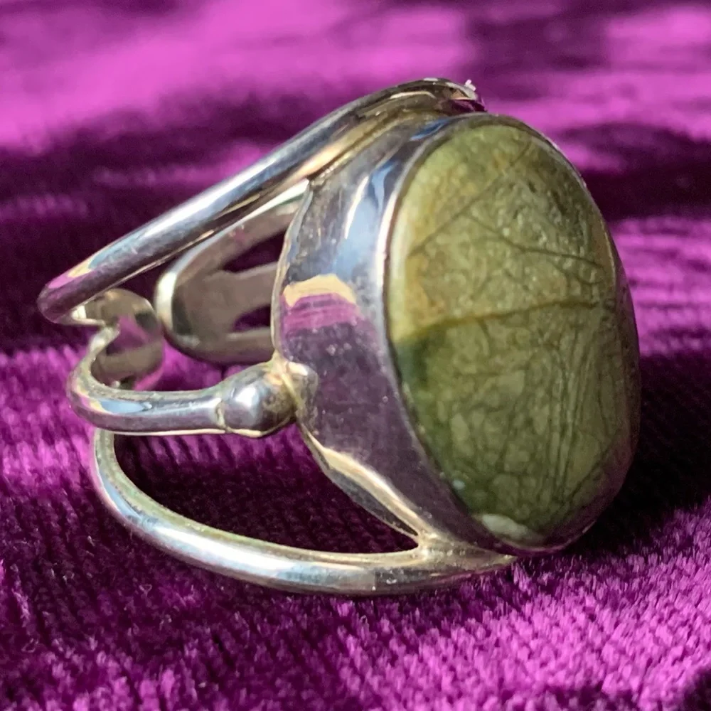 Vintage Sajen Rainforest Floor Jasper ring